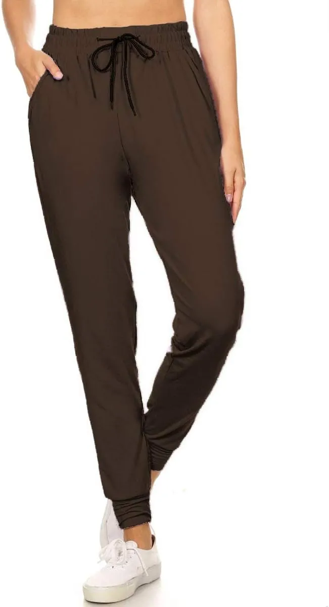 Leggings Depot Women's Jogger Track Cuff Sweatpants with Pockets for Yoga, Workout