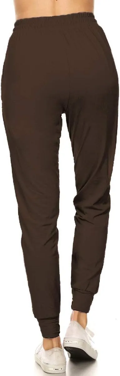 Leggings Depot Women's Jogger Track Cuff Sweatpants with Pockets for Yoga, Workout