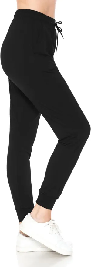 Leggings Depot Women's Jogger Track Cuff Sweatpants with Pockets for Yoga, Workout