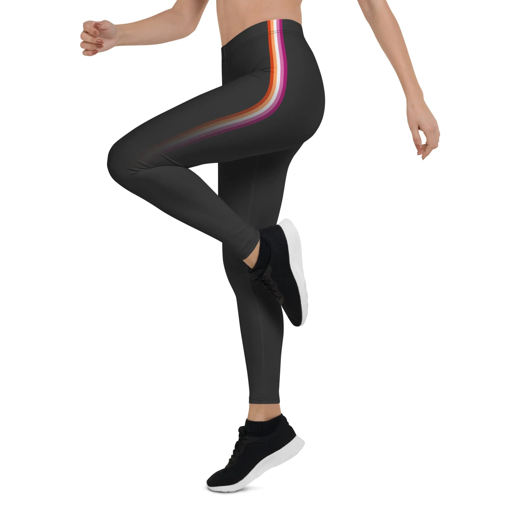 Lesbian Pride Fade Black Leggings