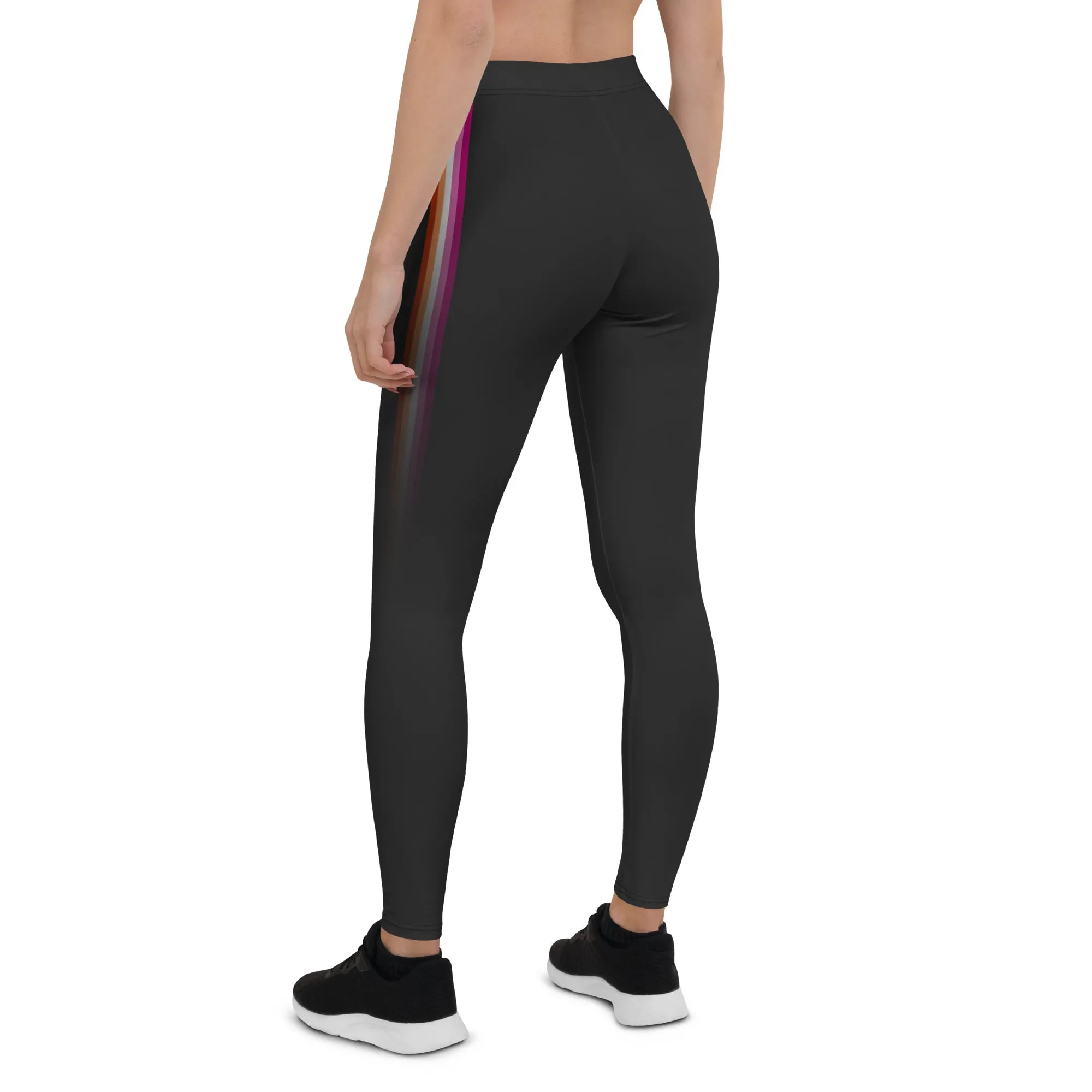Lesbian Pride Fade Black Leggings