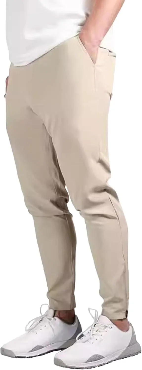 Men's Casual Slim Fit Outdoor Joggers Pants Lightweight Solid Workout Trousers Stretch Comfort Skinny Pants