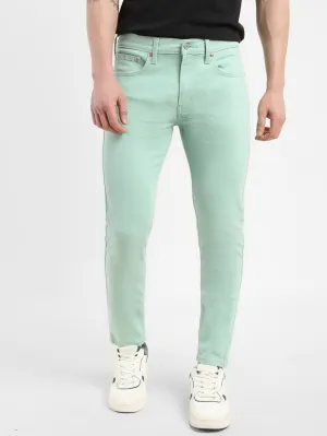 Men's Mint Green Skinny Fit Mid Rise Jeans