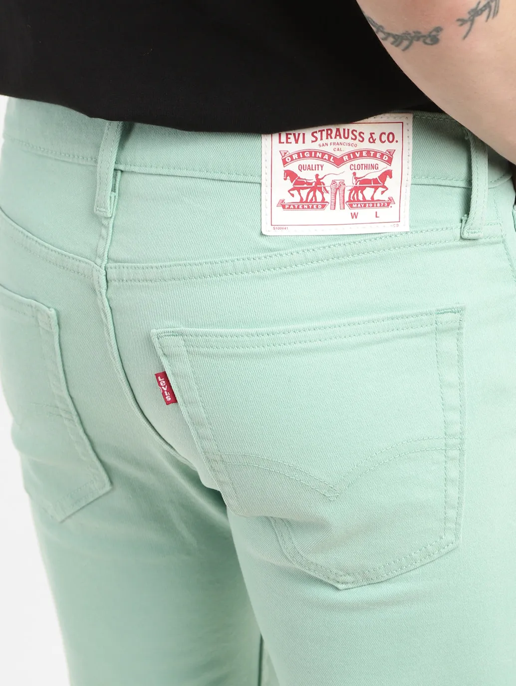 Men's Mint Green Skinny Fit Mid Rise Jeans