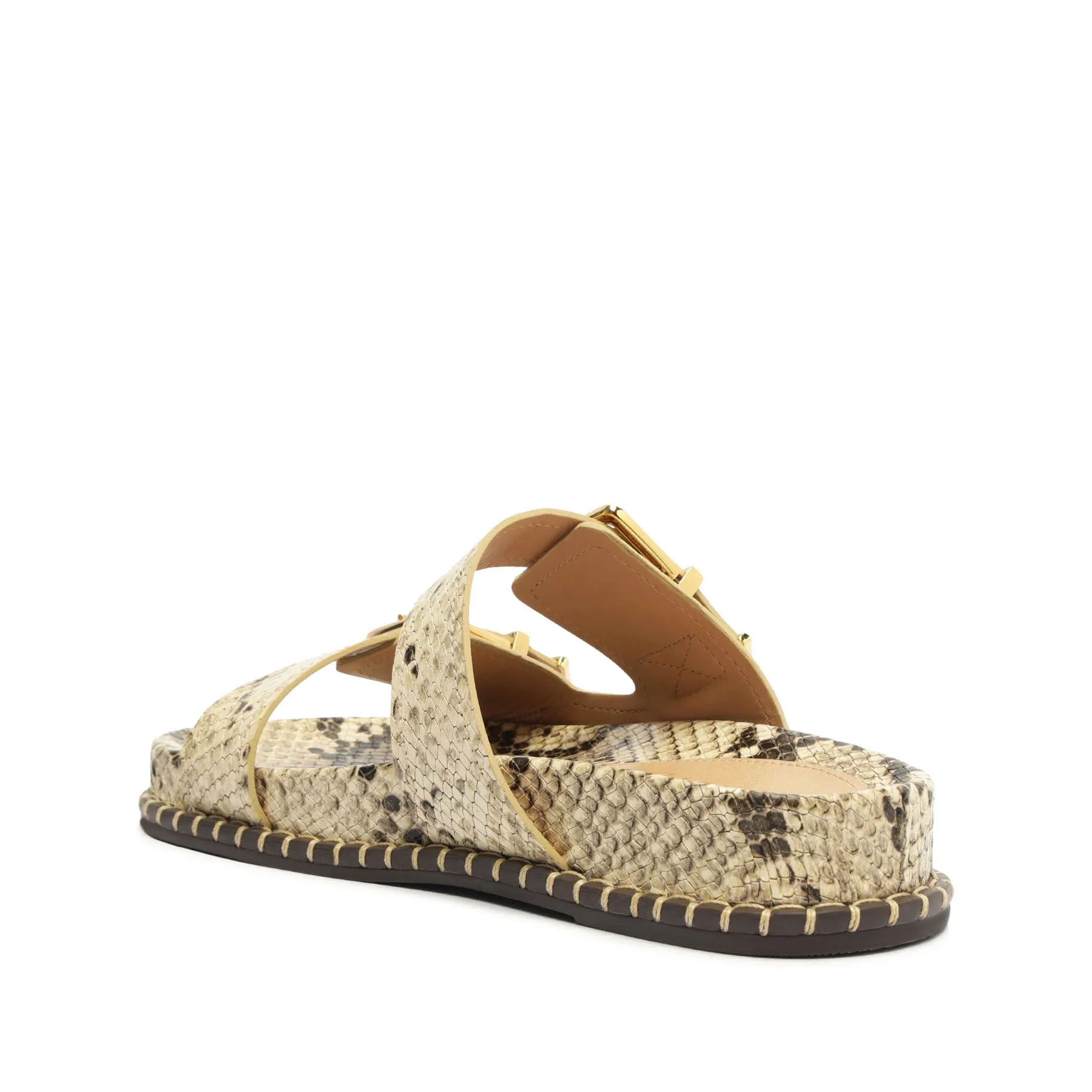 Naomi Sporty Snake-Embossed Leather Sandal