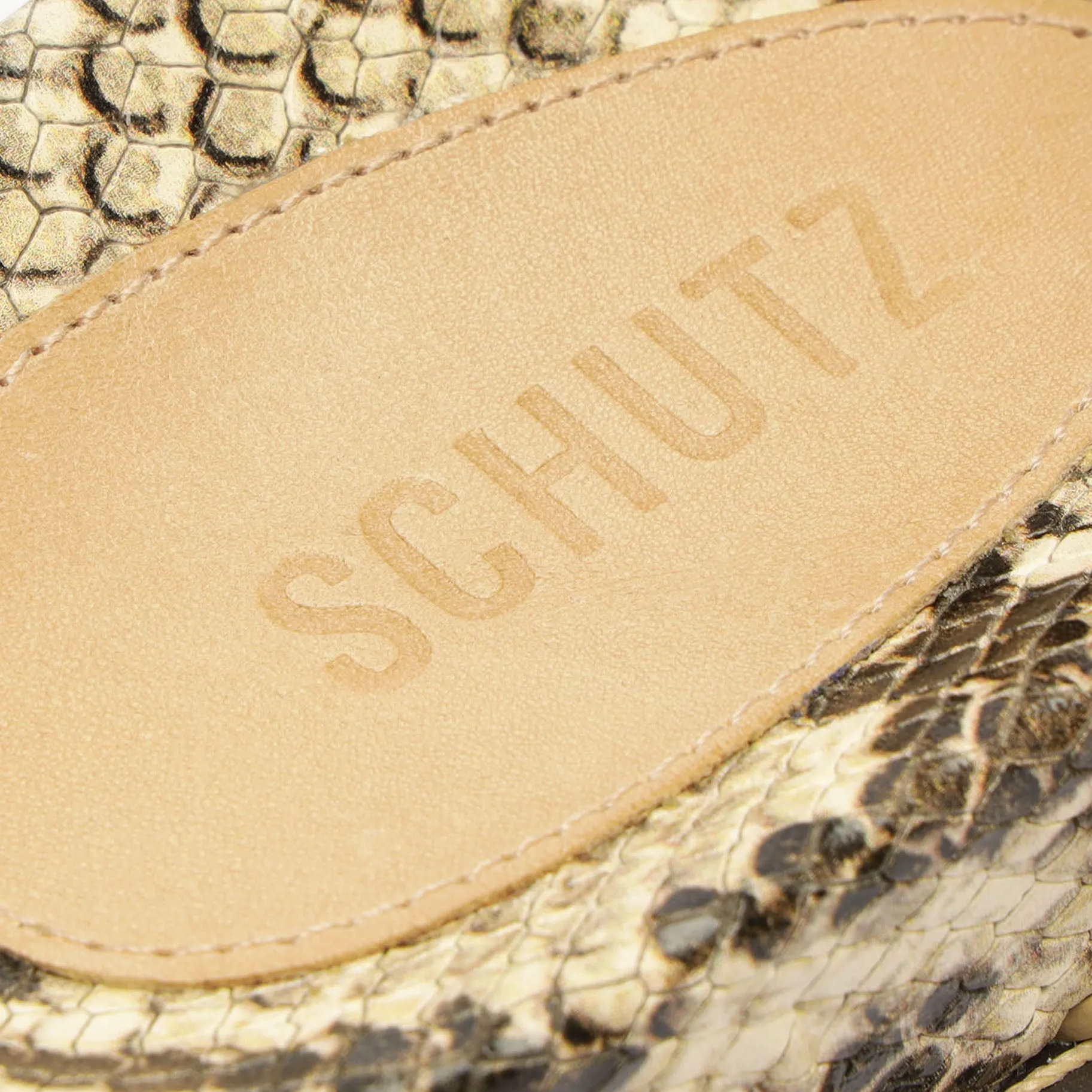 Naomi Sporty Snake-Embossed Leather Sandal