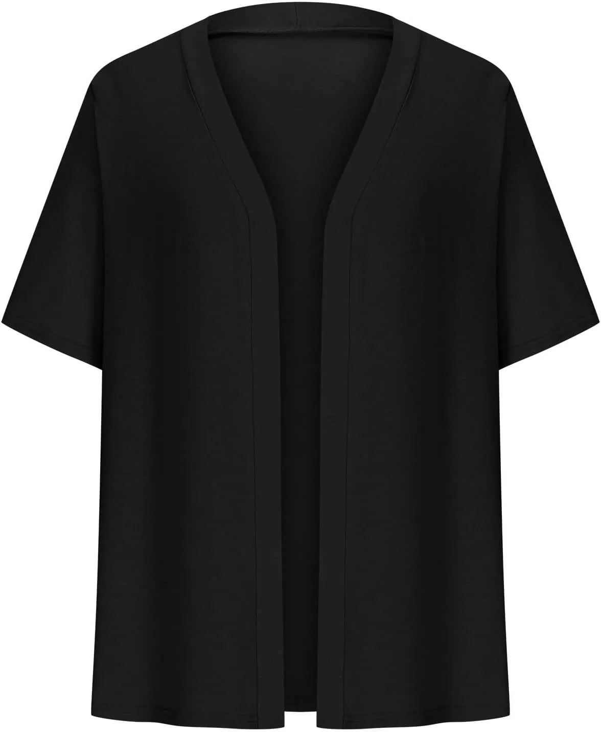 Plus Size Cardigan for Women Open Front Loose Business Casual Bolero Shrugs Short Sleeve Cropped Jacket 2024 Fall