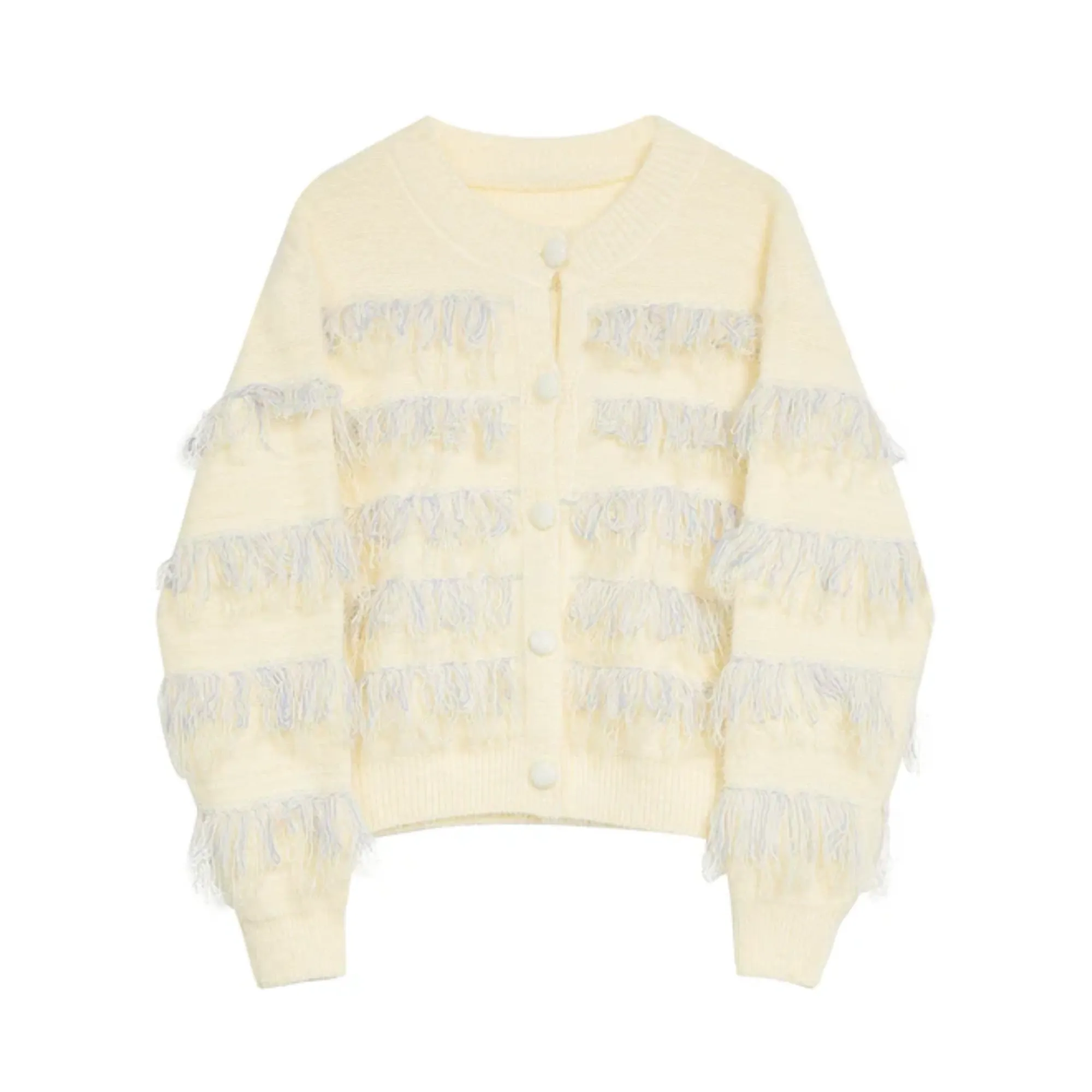 Pre Order:  Tassels Ribbed Edges Cardigan