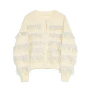 Pre Order:  Tassels Ribbed Edges Cardigan