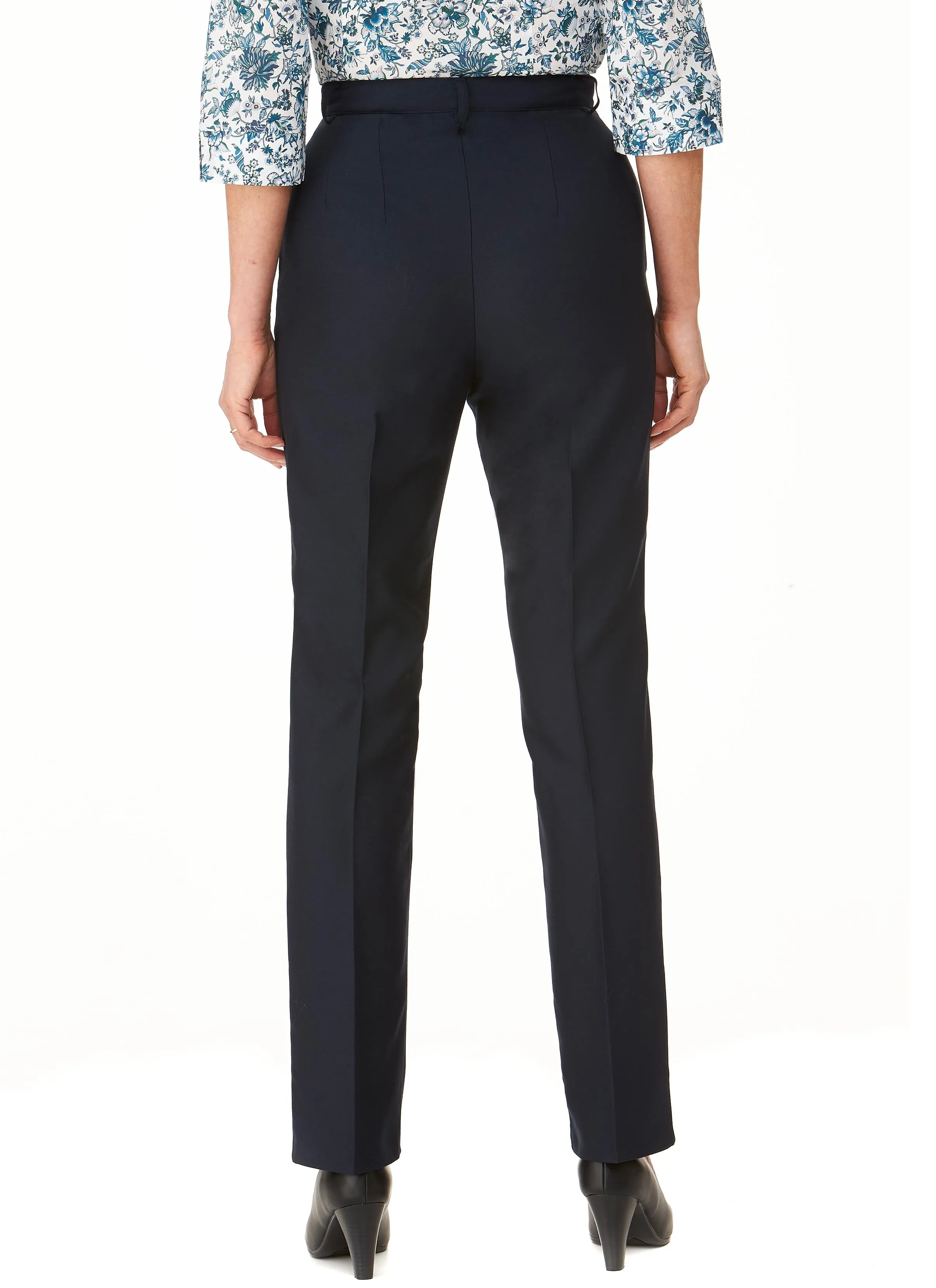 ROBINVALE FLAT FRONT PANT - NAVY