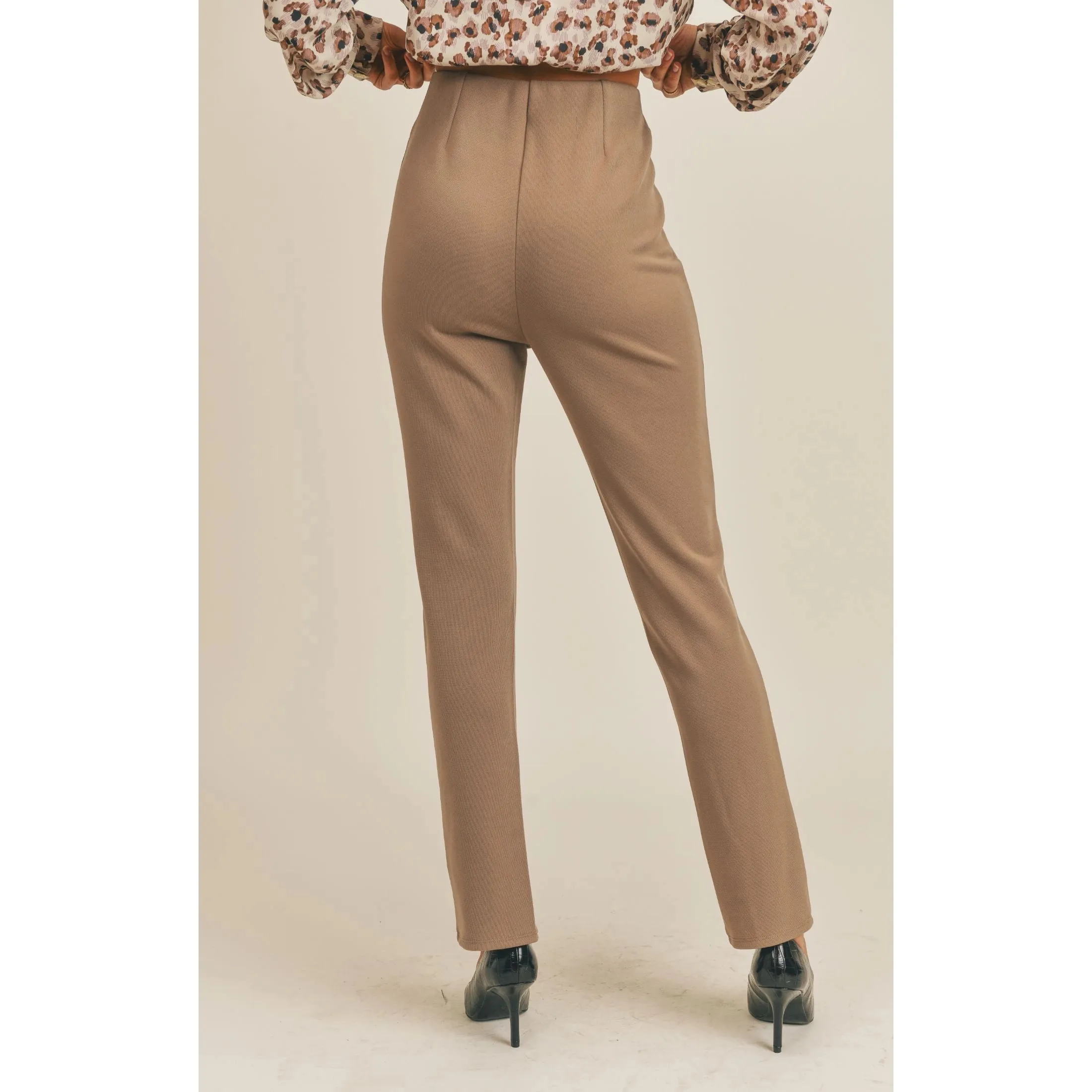 Roundabout Front Slit Flare Pant