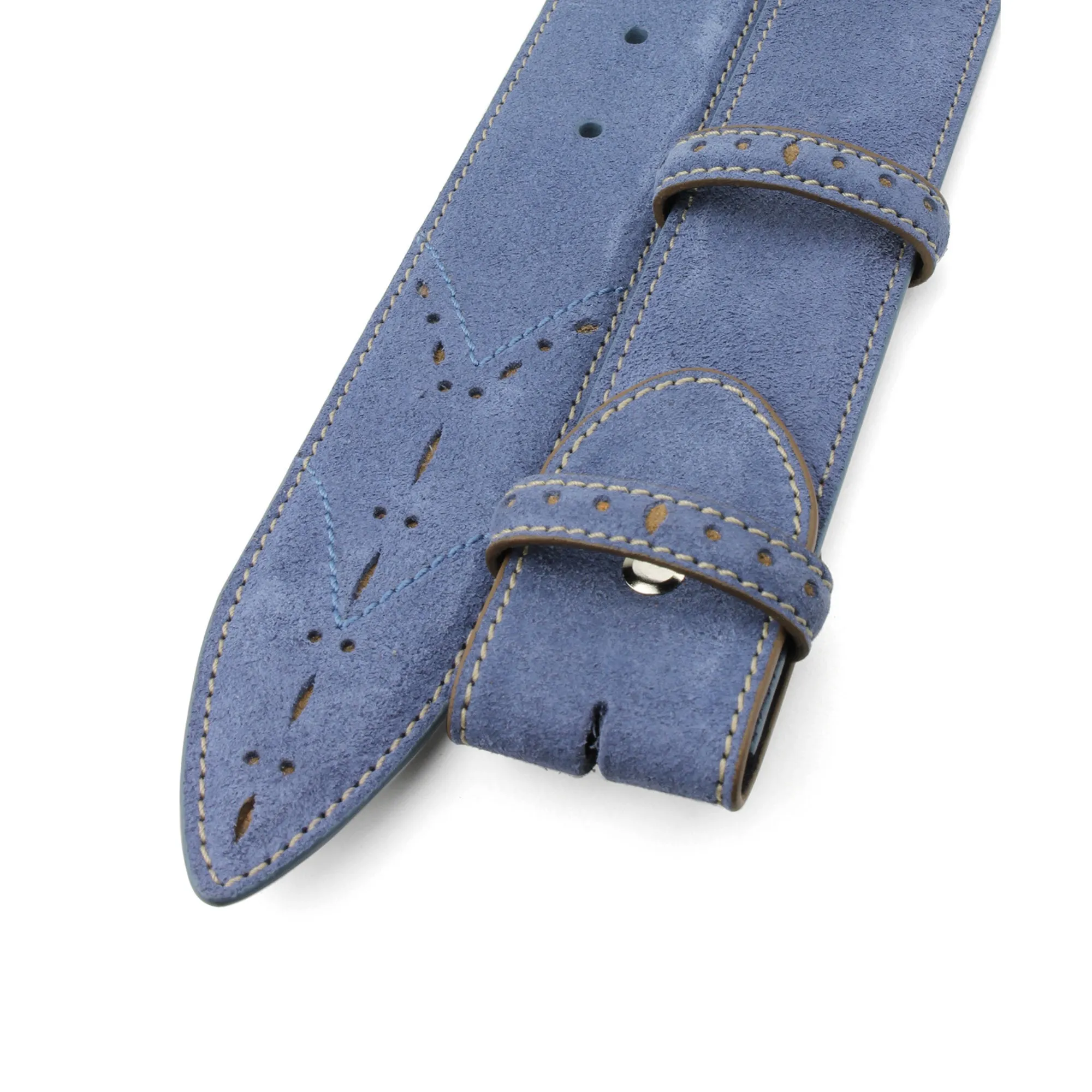 Sinatra Suede Perforated Contrast Belt Strap