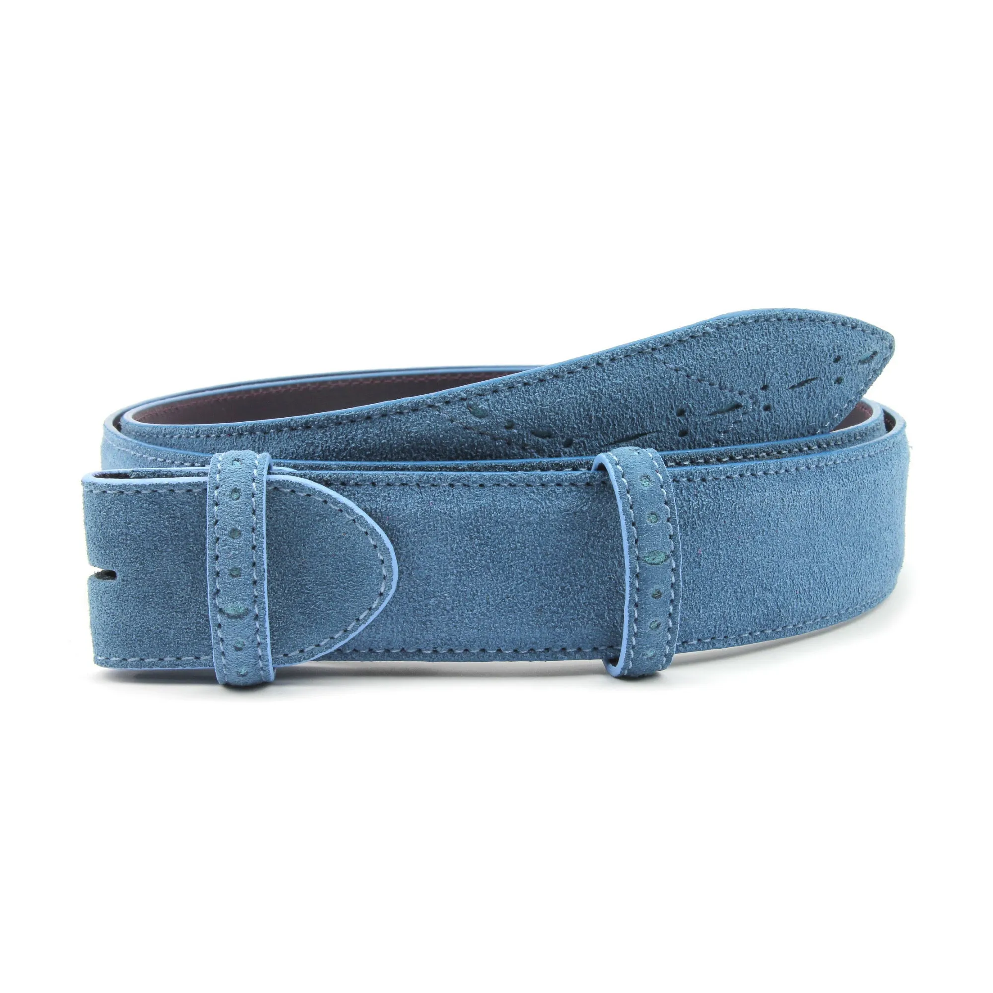 Sinatra Suede Perforated Contrast Belt Strap