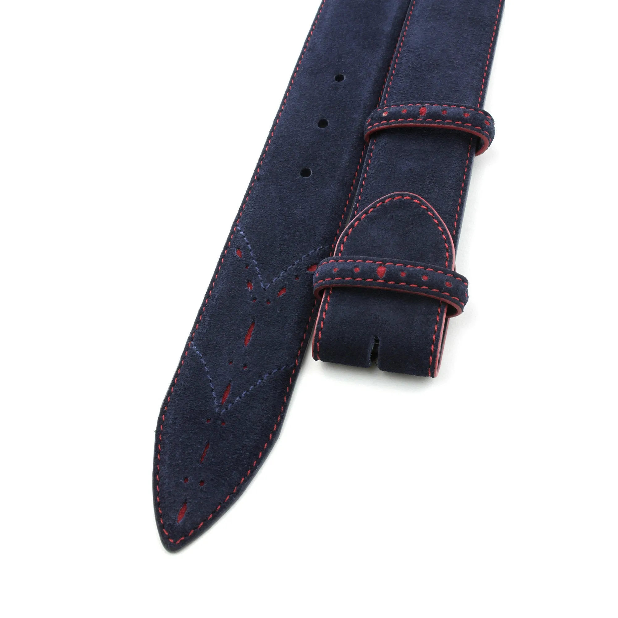 Sinatra Suede Perforated Contrast Belt Strap