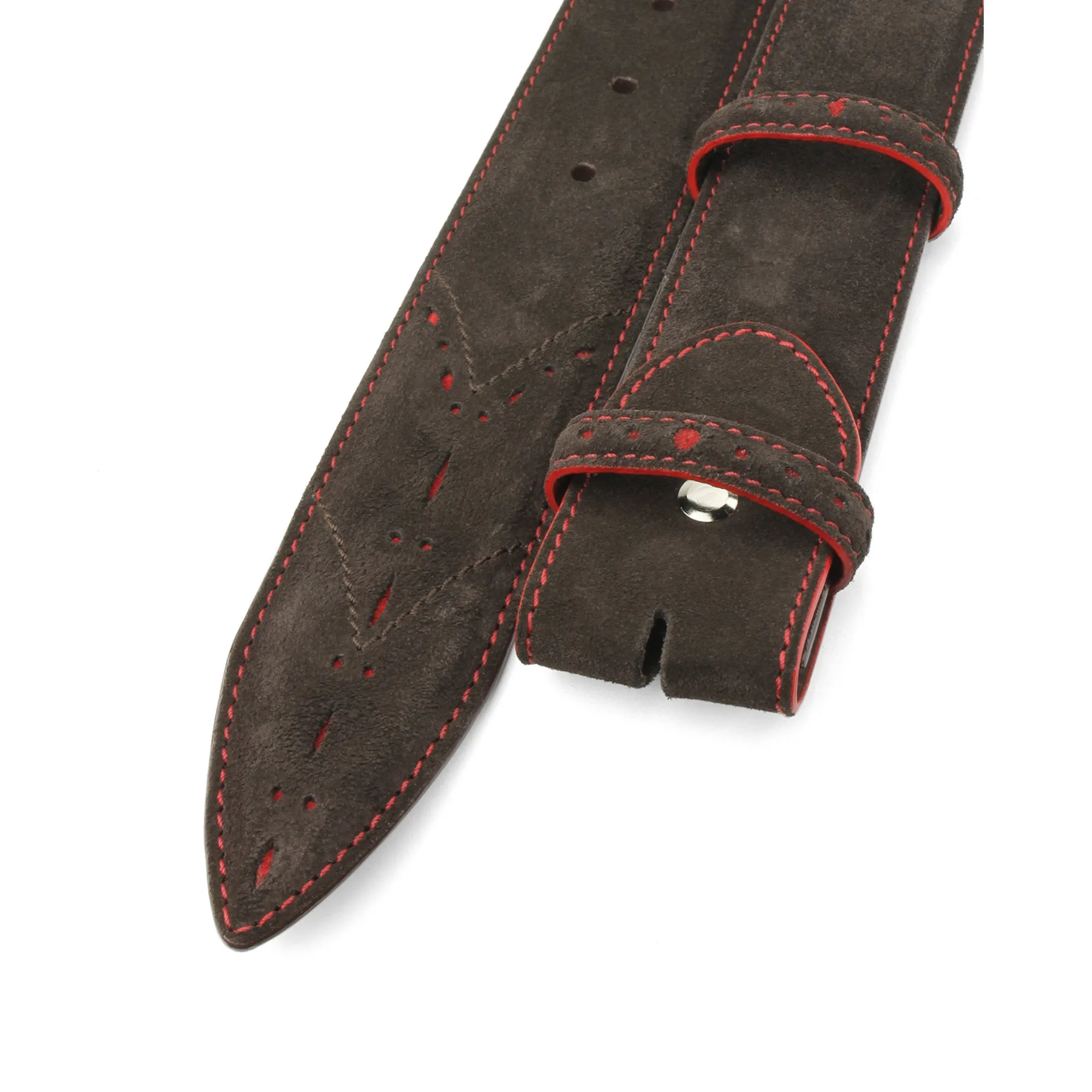 Sinatra Suede Perforated Contrast Belt Strap
