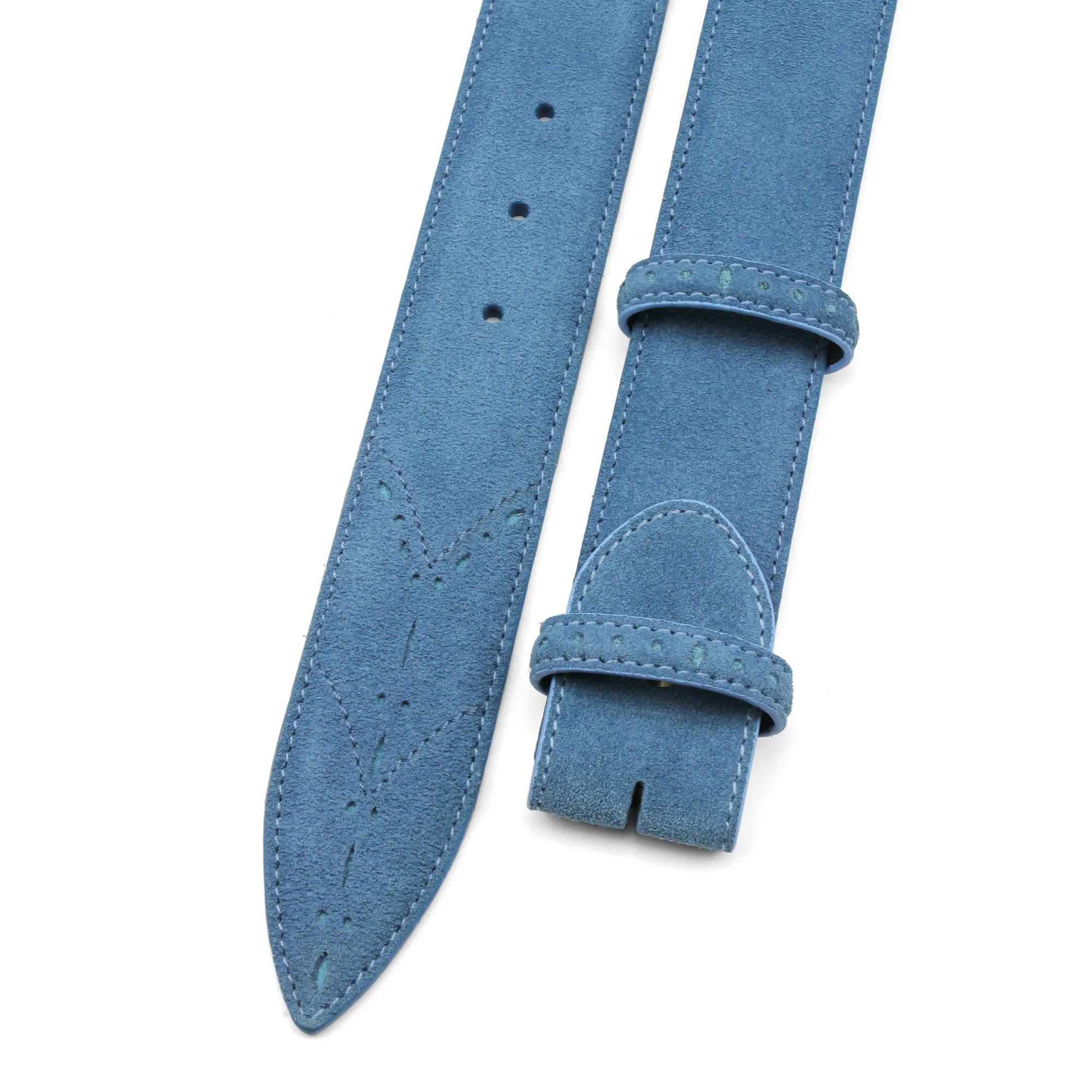 Sinatra Suede Perforated Contrast Belt Strap