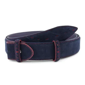 Sinatra Suede Perforated Contrast Belt Strap