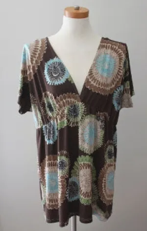 Soft Autumn Swirl Print Blouse