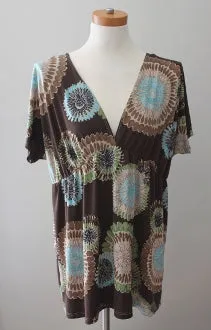 Soft Autumn Swirl Print Blouse