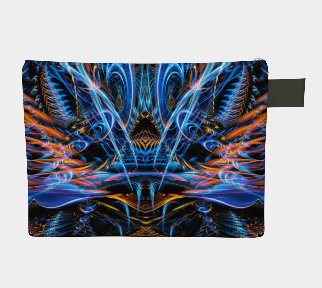 SOUND WAVES OVER DARK ZIPPER POUCH