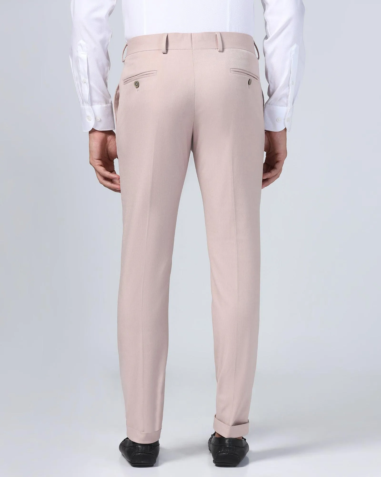 Super Slim Phoenix Formal Dusty Pink Solid Trouser - Hurricane