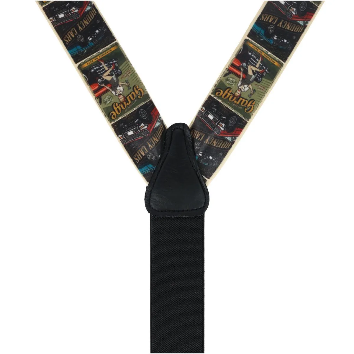 Sweet Jean Vintage Car Silk Button End Braces