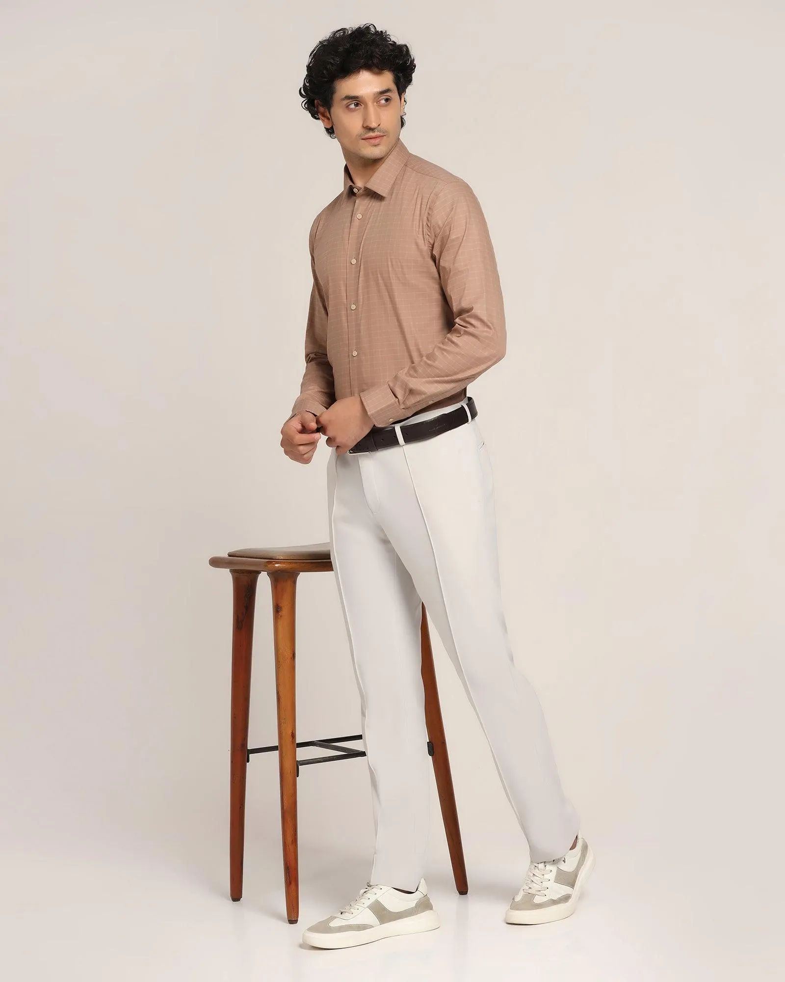 TechPro B-91 Formal Light Grey Solid Trouser - Tejin