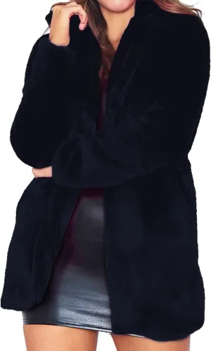 TOPONSKY Womens Winter Warm Lapel Faux Fur With Inner Lining & Buttons Coats