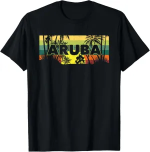 Vintage Relaxing Tropical Aruba Distressed Sandy Sunset T-Shirt