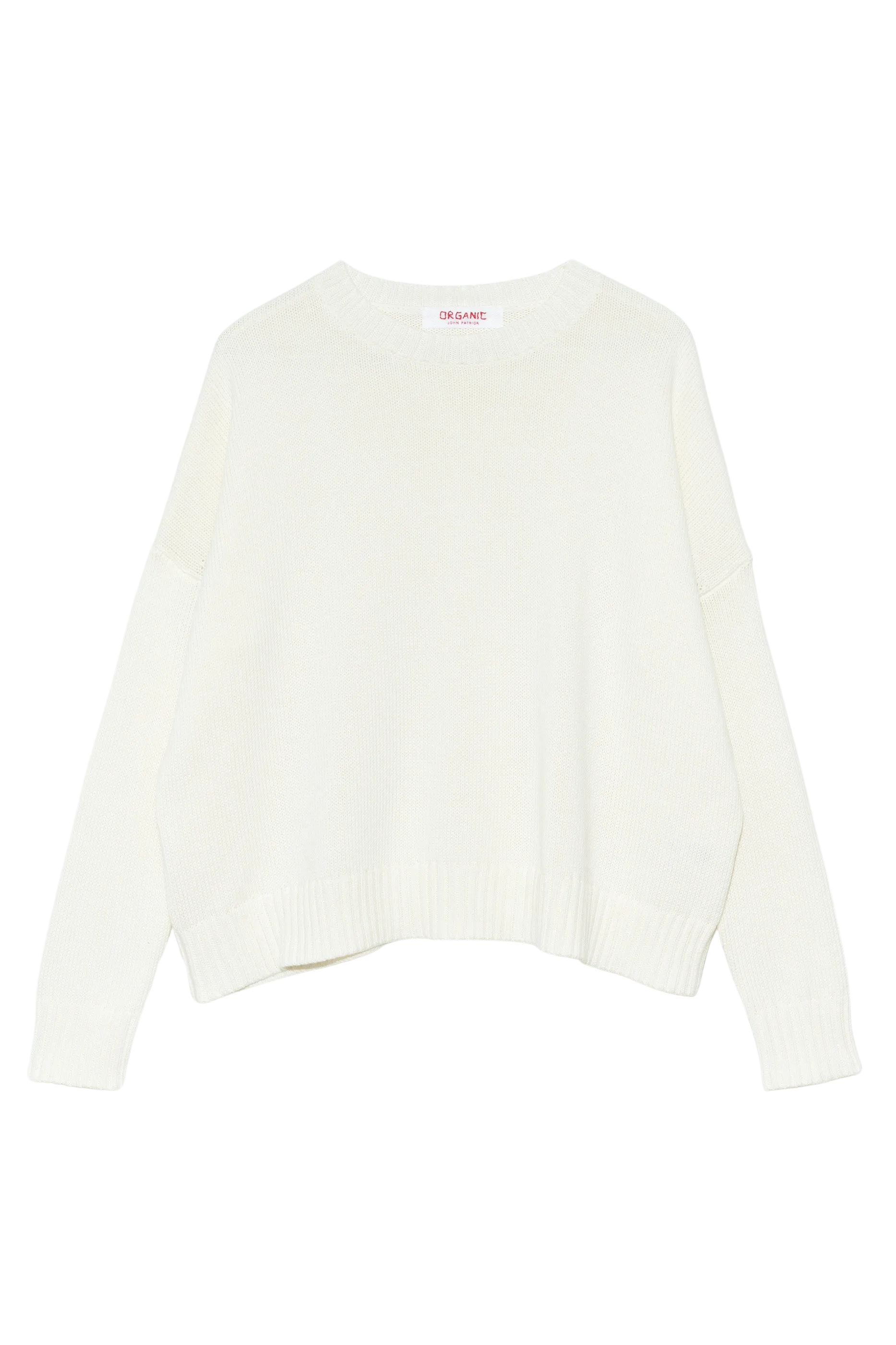 Wide Cotton Pullover in Creme