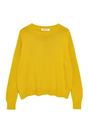 Wide Cotton Pullover in Daffodil