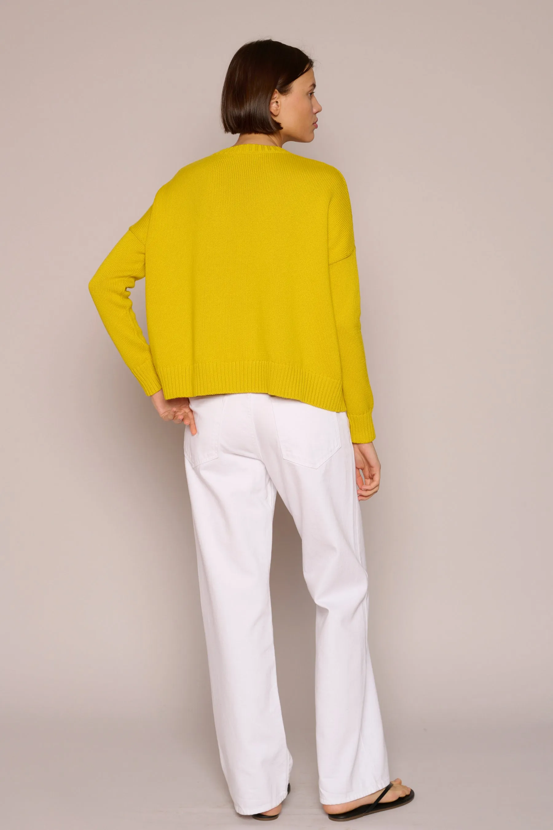 Wide Cotton Pullover in Daffodil
