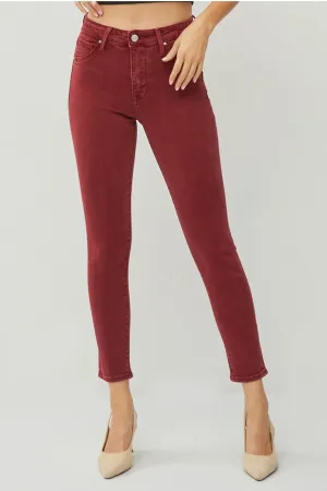 Wine High Rise Skinnies