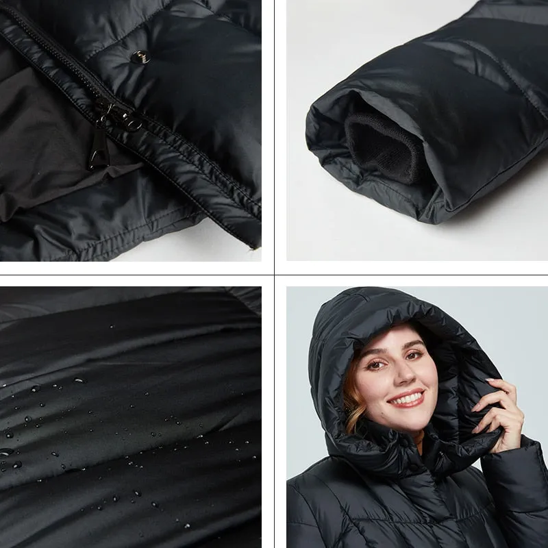 Winter Women's coat women long warm parka Plaid fashion thick Jacket hooded large sizes female Jacket