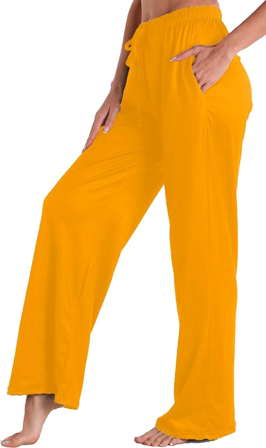 Womens Comfy Lounge Pants Loose Yoga Pant Drawstring Soft Pajama Pants with Pockets Regular and Plus Size