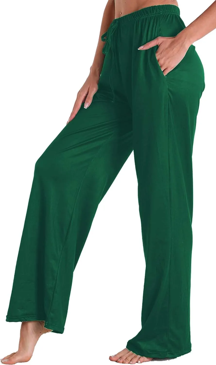 Womens Comfy Lounge Pants Loose Yoga Pant Drawstring Soft Pajama Pants with Pockets Regular and Plus Size