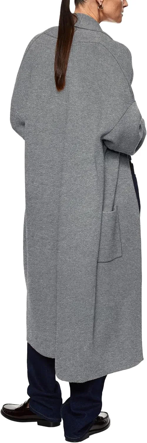 Womens Long Sleeve Maxi Cardigan Open Front Oversized Knitted Sweater Coat Casual Lapel Warm Overcoat with Pockets
