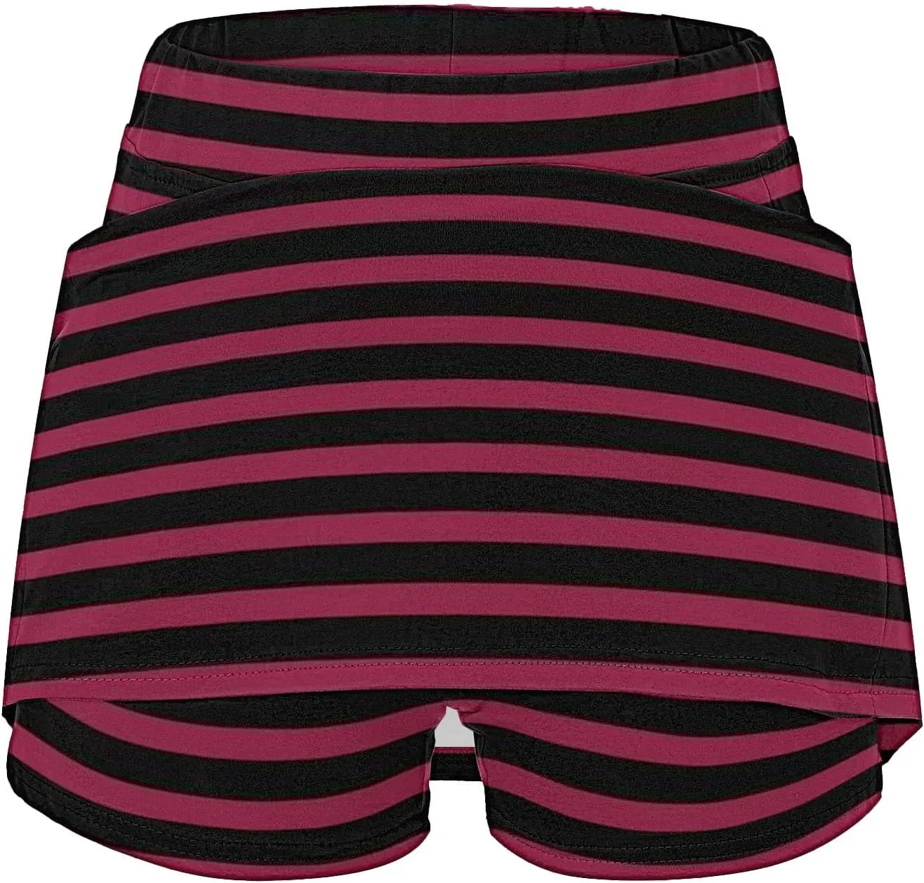 Womens Striped Skirt Shorts Stretchy High Waisted Home Relaxing Lounge Homewears Fitness Workout Yoga Casual Leggings