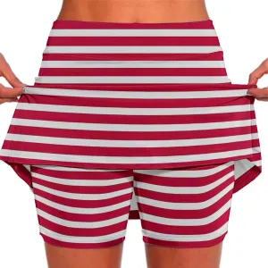 Womens Striped Skirt Shorts Stretchy High Waisted Home Relaxing Lounge Homewears Fitness Workout Yoga Casual Leggings