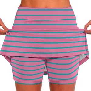 Womens Striped Skirt Shorts Stretchy High Waisted Home Relaxing Lounge Homewears Fitness Workout Yoga Casual Leggings