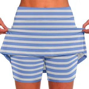 Womens Striped Skirt Shorts Stretchy High Waisted Home Relaxing Lounge Homewears Fitness Workout Yoga Casual Leggings