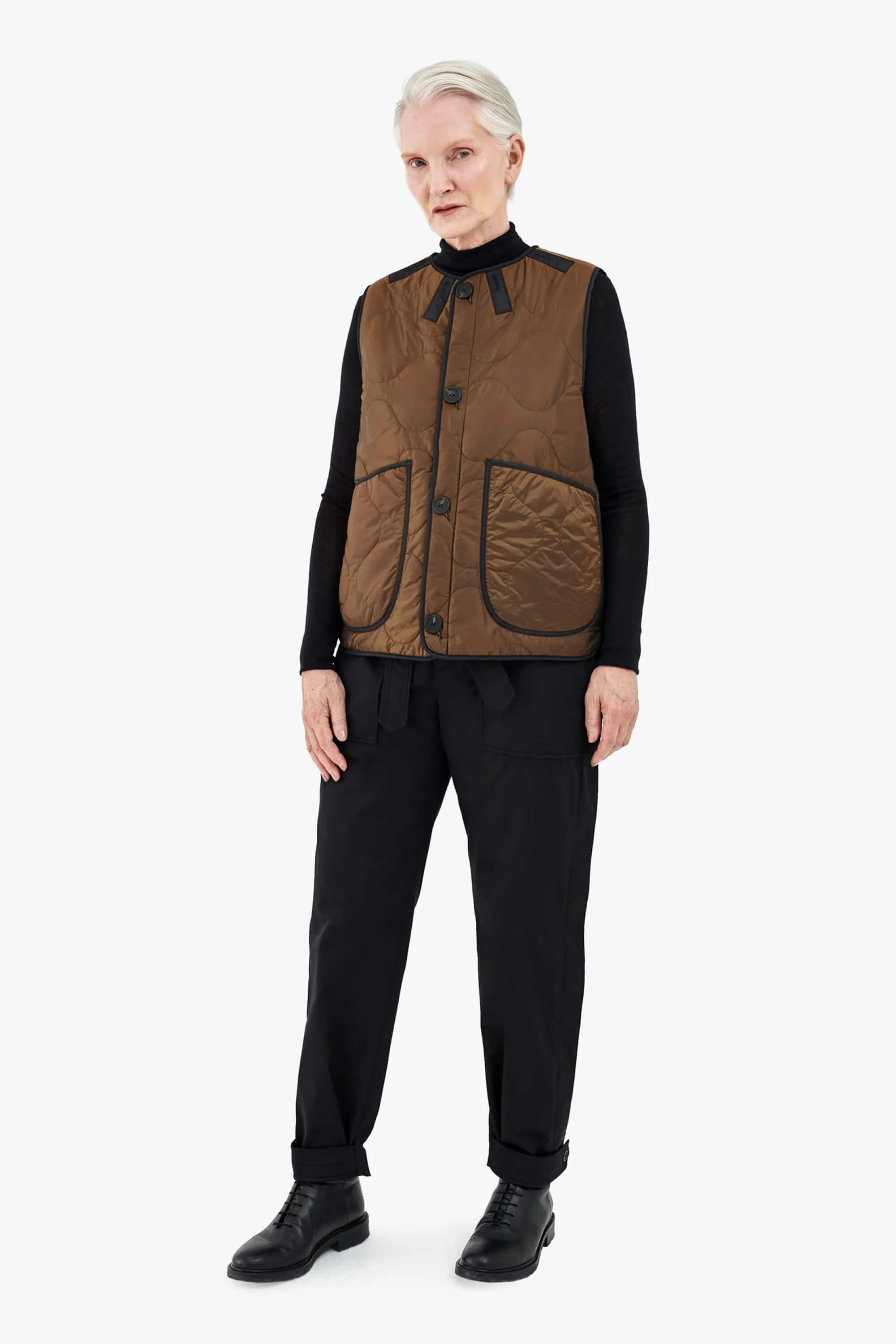 Wool Quilt Patchwork Liner - Chestnut & Camel / Bronze