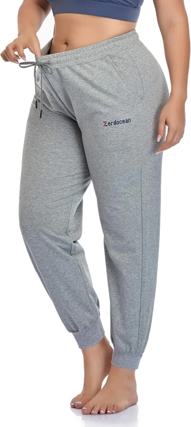 ZERDOCEAN Women's Plus Size Joggers Pants Active Sweatpants Tapered Workout Yoga Lounge Pants with Pockets