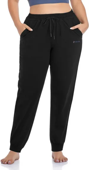 ZERDOCEAN Women's Plus Size Joggers Pants Active Sweatpants Tapered Workout Yoga Lounge Pants with Pockets