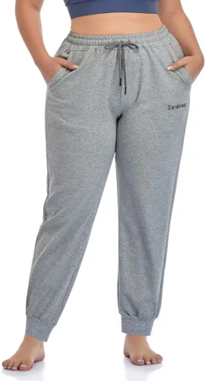 ZERDOCEAN Women's Plus Size Joggers Pants Active Sweatpants Tapered Workout Yoga Lounge Pants with Pockets