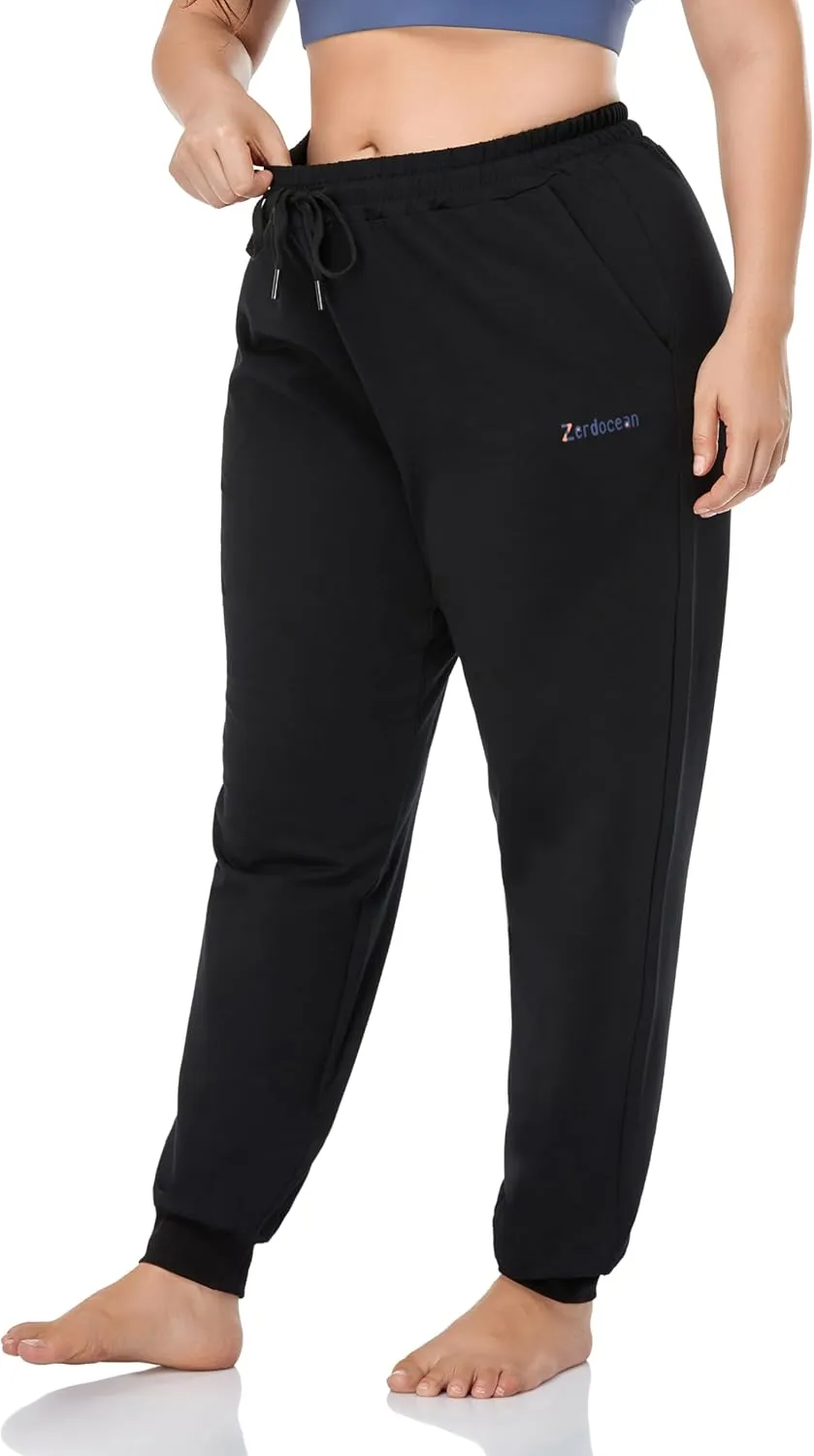 ZERDOCEAN Women's Plus Size Joggers Pants Active Sweatpants Tapered Workout Yoga Lounge Pants with Pockets